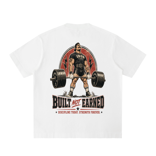 Unisex Built not earned Heavyweight Vintage Washed Frayed T-Shirt
