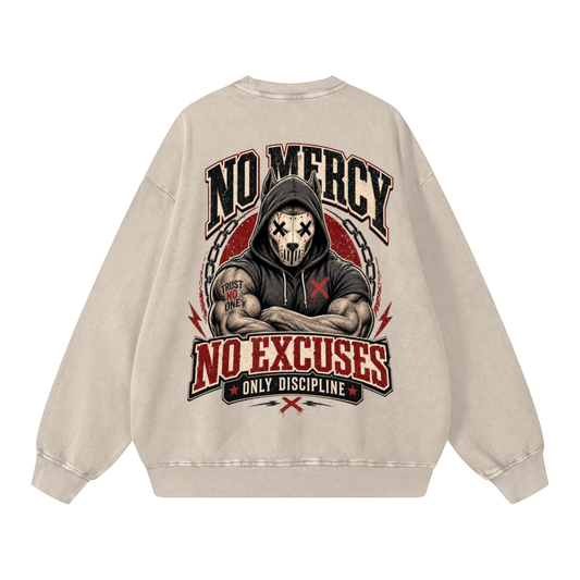 No mercy-Snow Washed Oversized Sweatshirt