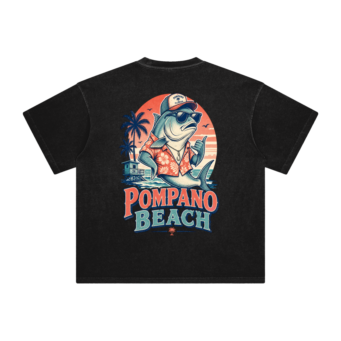 Pompano Beach-Enzyme Washed T-Shirt