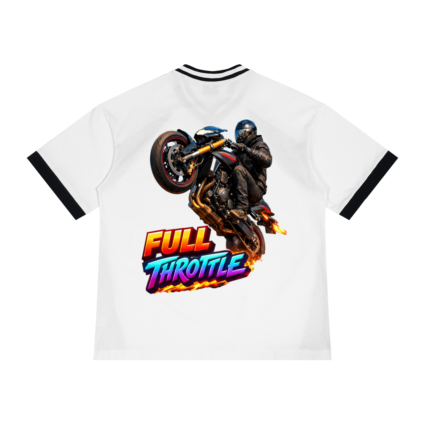 Full throttle-Color Block V-Neck T-Shirt(This product is shipped from overseas ship time may be longer)