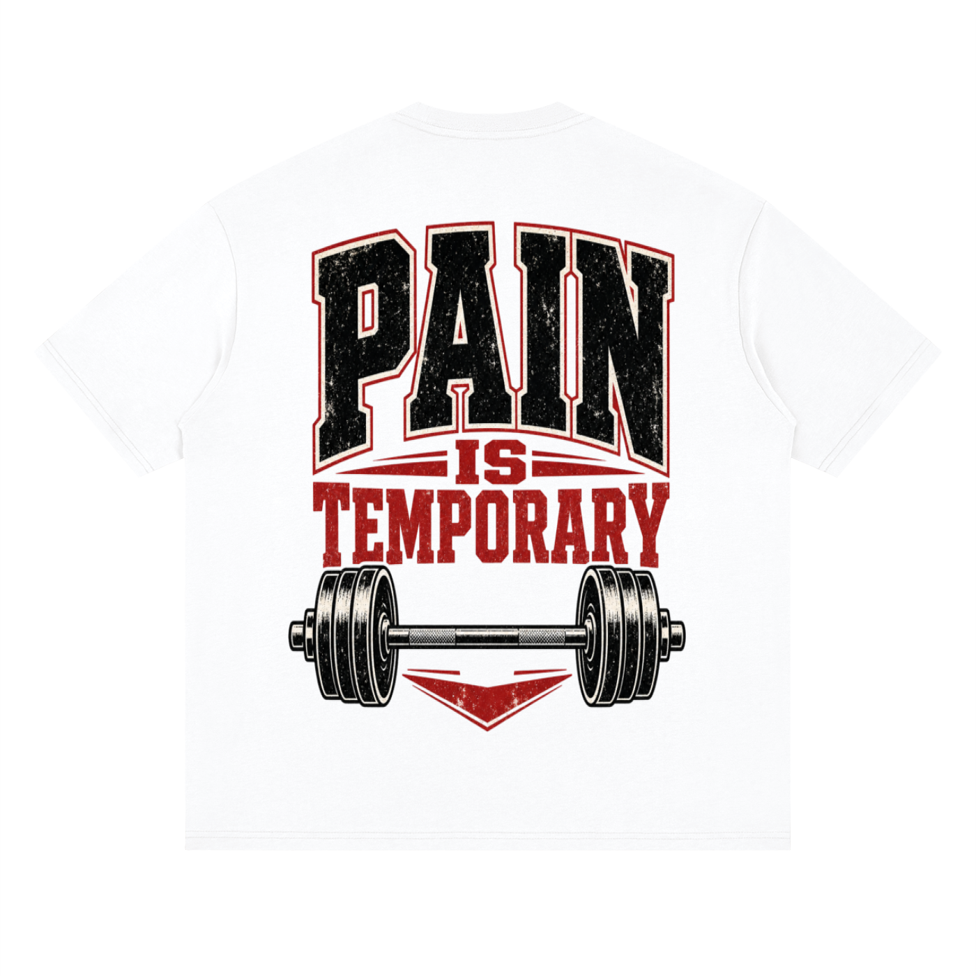 Unisex Pain is temporary Streetwear Loose Drop Shoulder T-Shirt