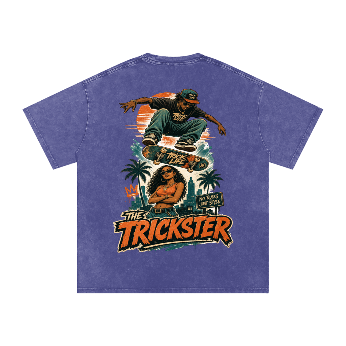 The trickster-Snow Washed Oversized Cotton T-Shirt