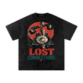 Lost connections-Snow Washed Oversized Cotton T-Shirt