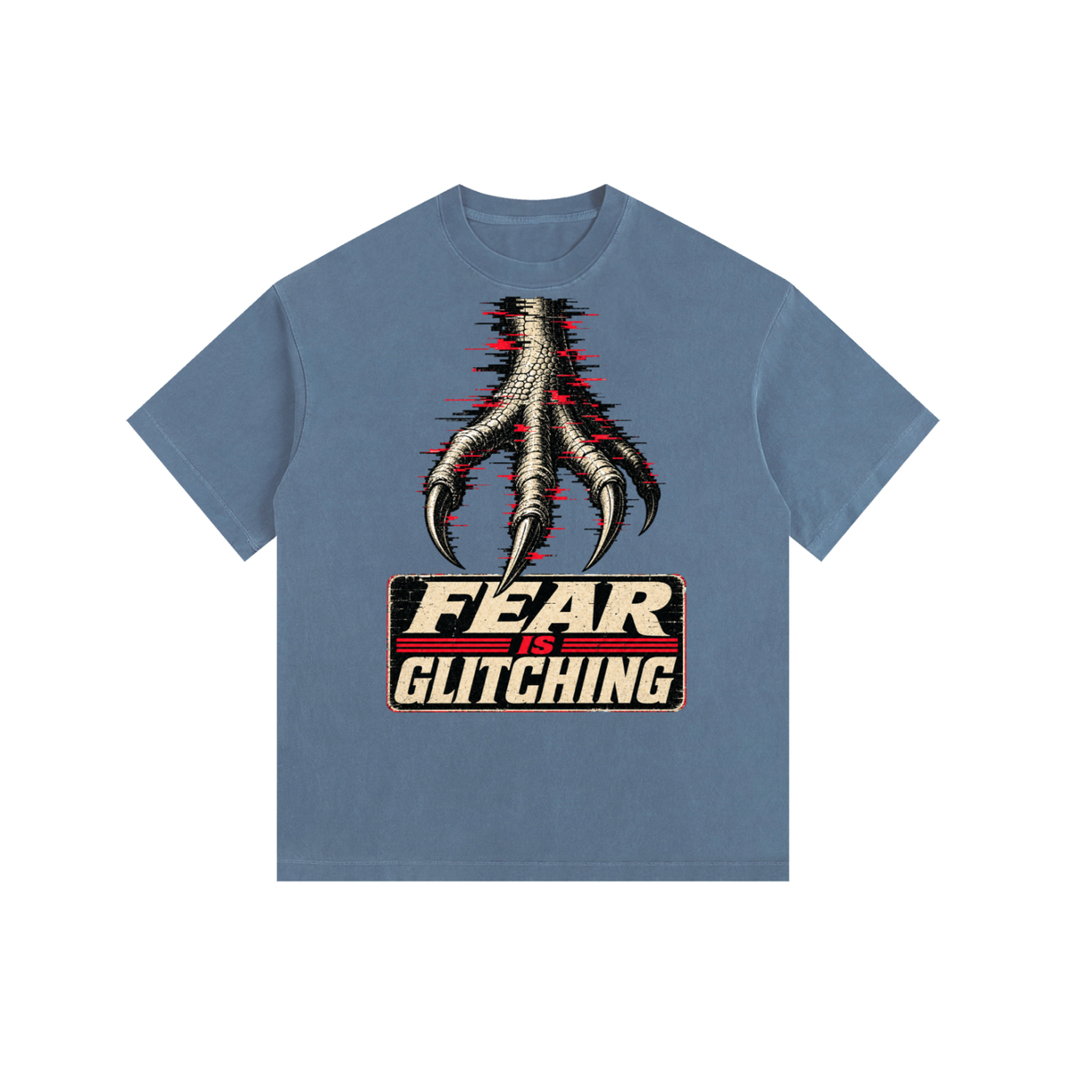 Fear is glitching-Vintage Washed Oversized Cotton T-Shirt