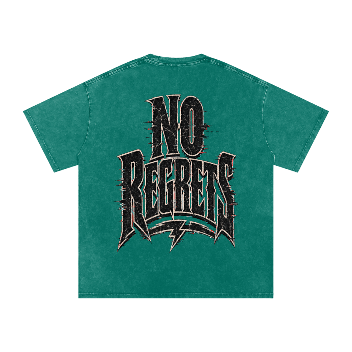 No regrets-Snow Washed Oversized Cotton T-Shirt