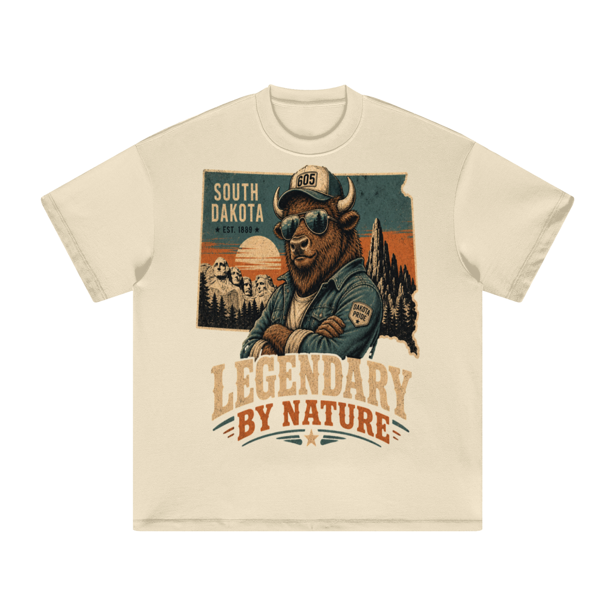 South Dakota-Heavyweight Earth Tone T-Shirt