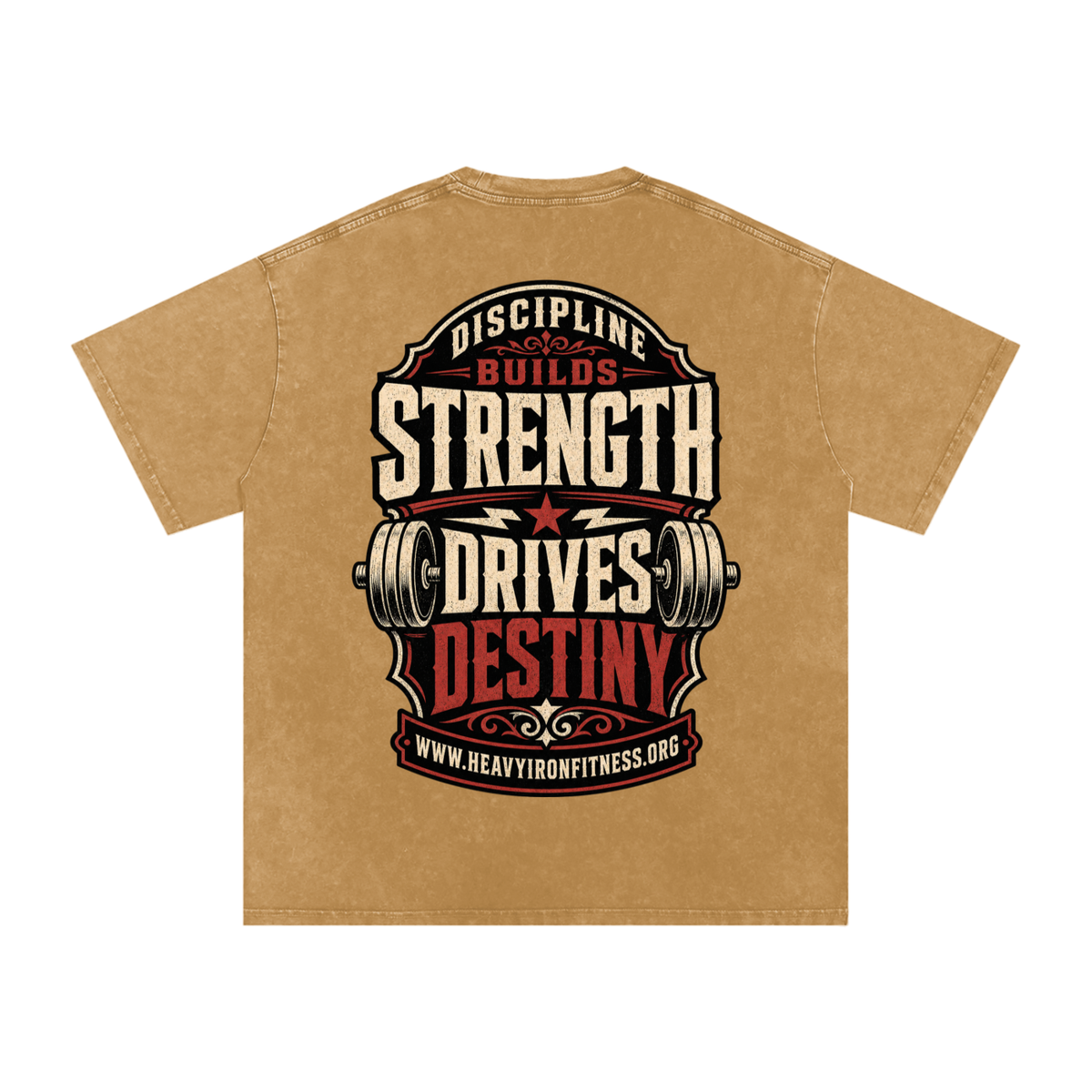 Discipline builds strength-Snow Washed Oversized Cotton T-Shirt