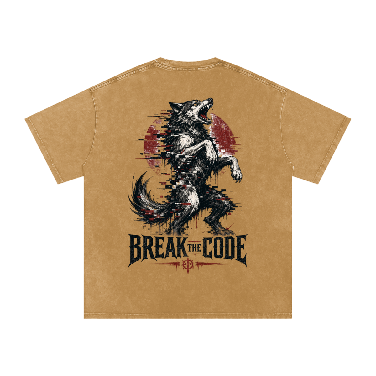 Break the code-Snow Washed Oversized Cotton T-Shirt
