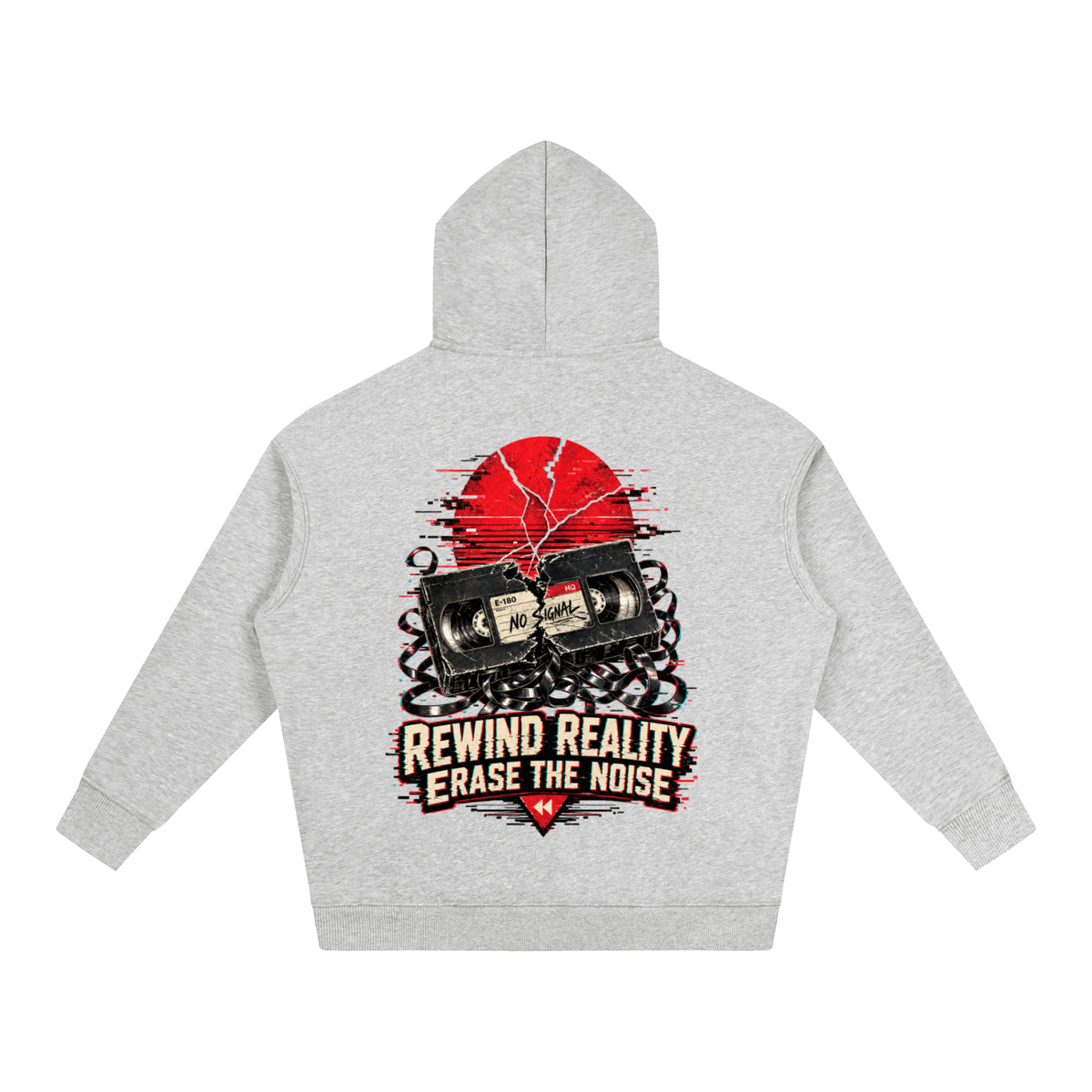 Rewind reality erase the noise-Oversize Fleeced Hoodie