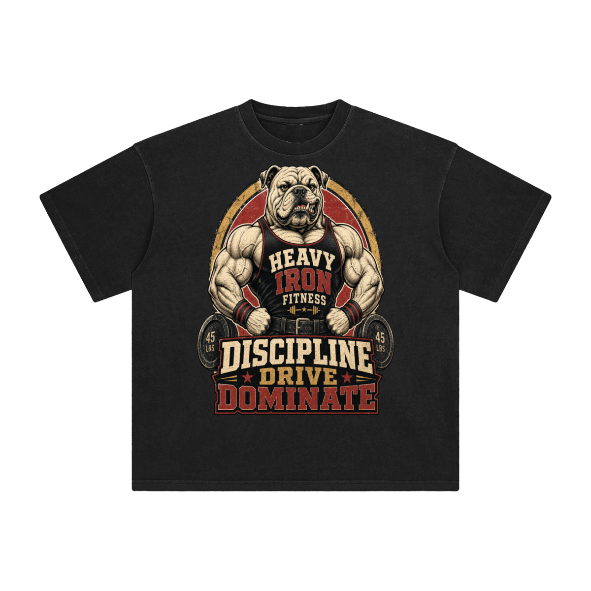 Discipline drive dominate-Enzyme Washed T-Shirt