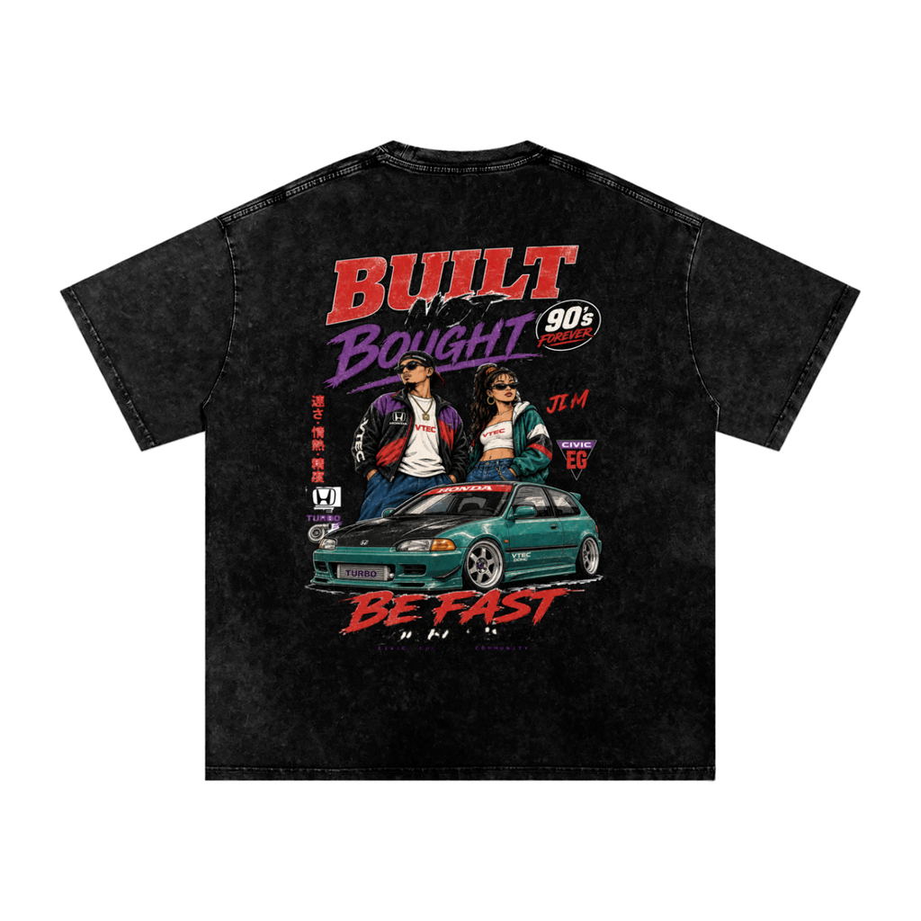 Built not brought-Snow Washed Oversized Cotton T-Shirt