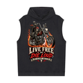 Live free or die loud-Snow Washed Sleeveless Hoodie