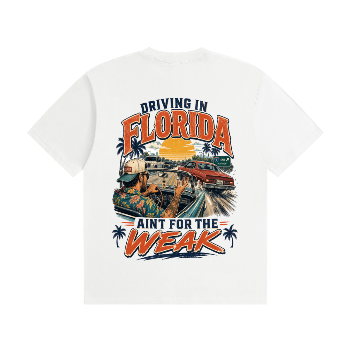 Driving in Florida ain't for the weak-Seamless Cotton T-Shirt