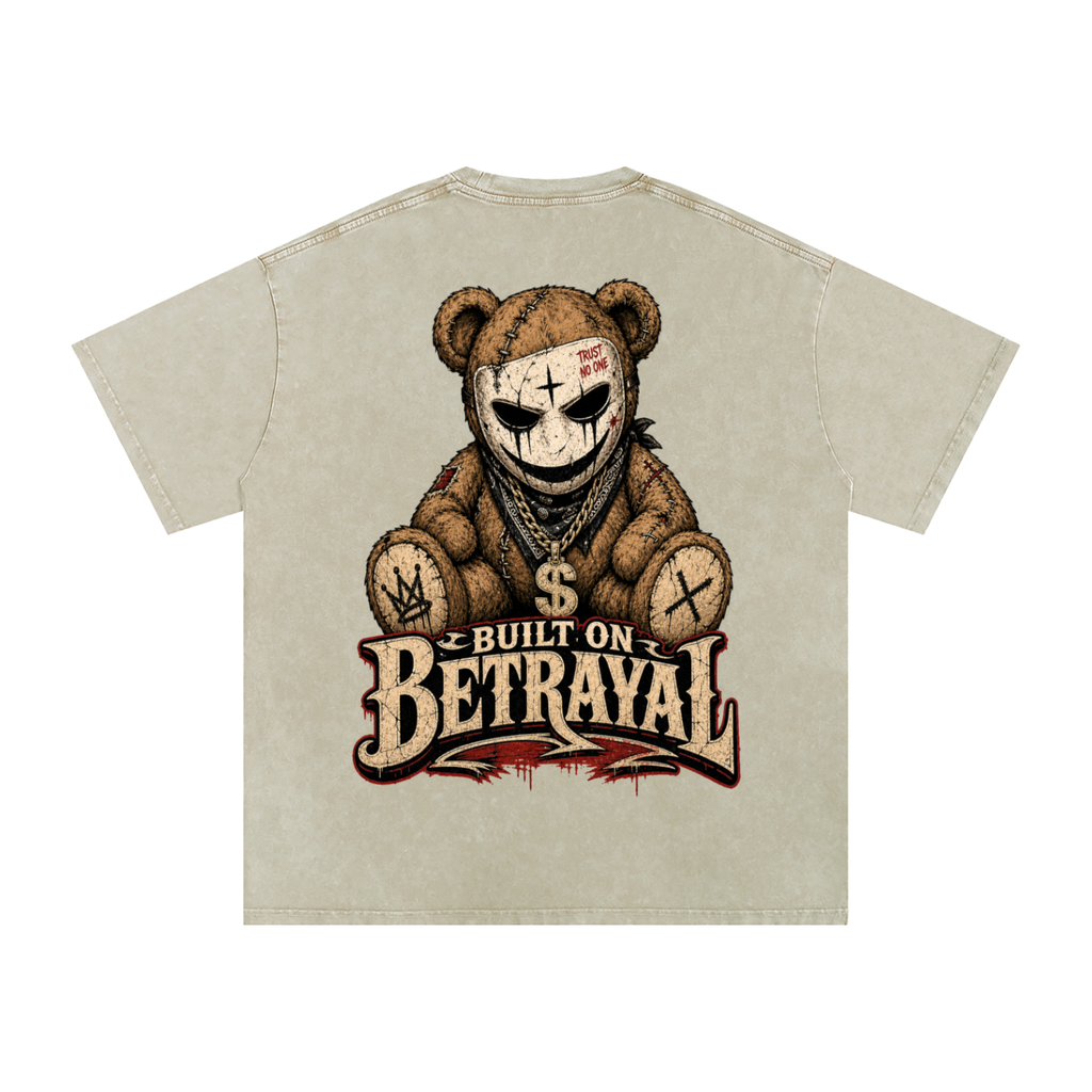 Built on betrayal-Snow Washed Oversized Cotton T-Shirt