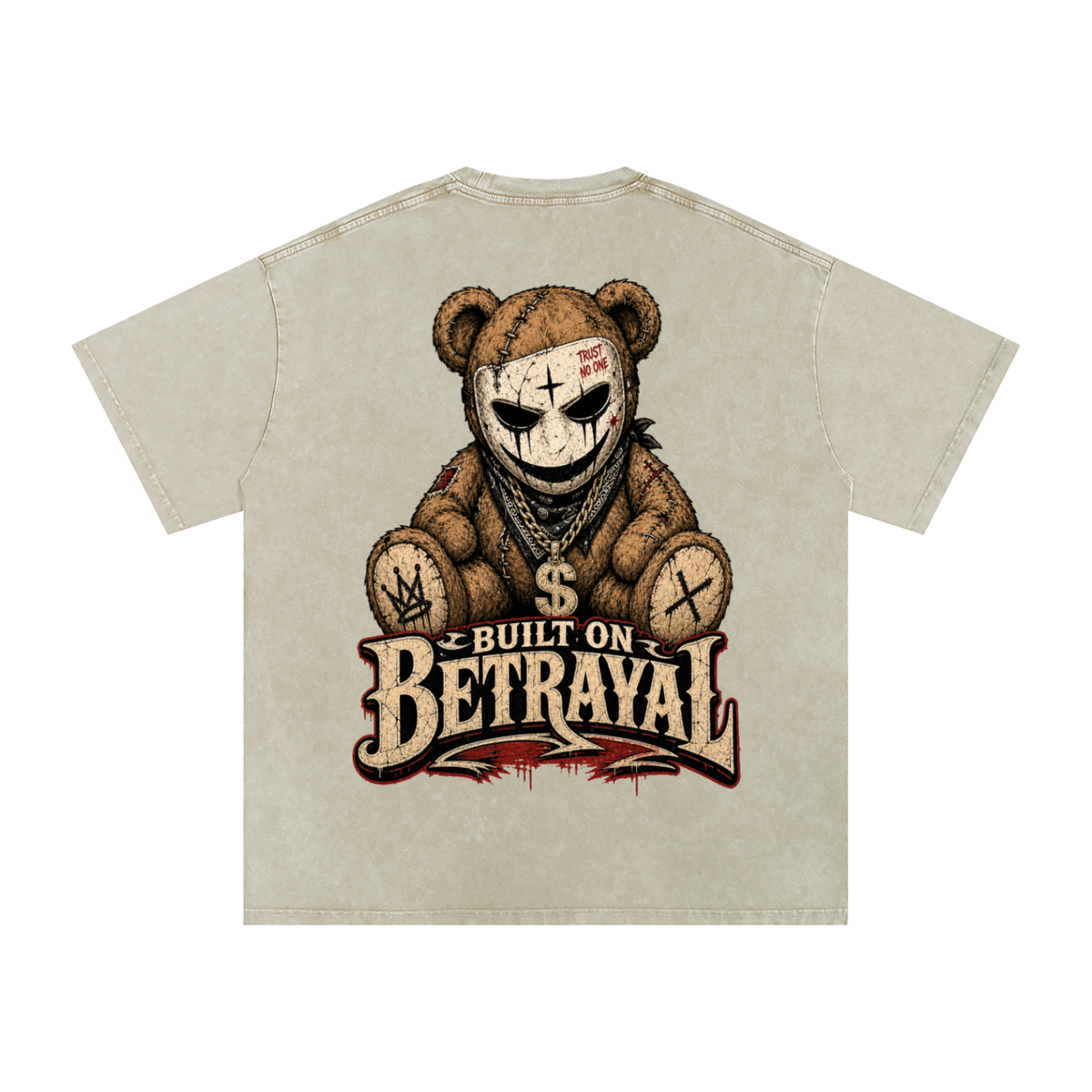 Built on betrayal-Snow Washed Oversized Cotton T-Shirt