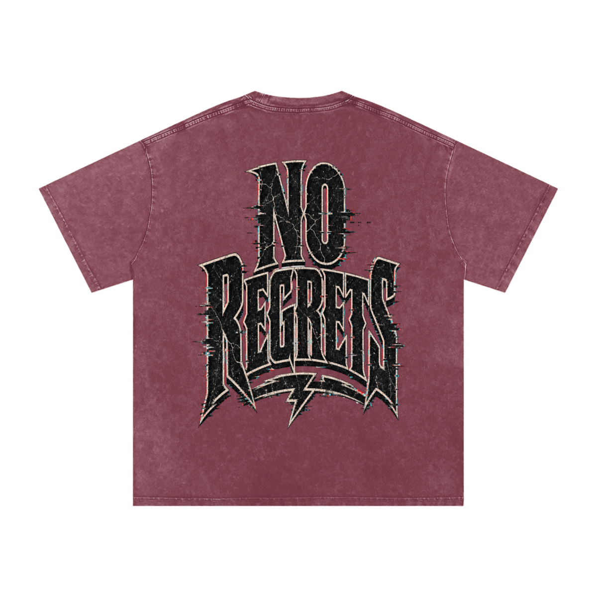 No regrets-Snow Washed Oversized Cotton T-Shirt