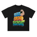 Rise grind repeat-Heavyweight Drop Shoulder Cotton T-Shirt