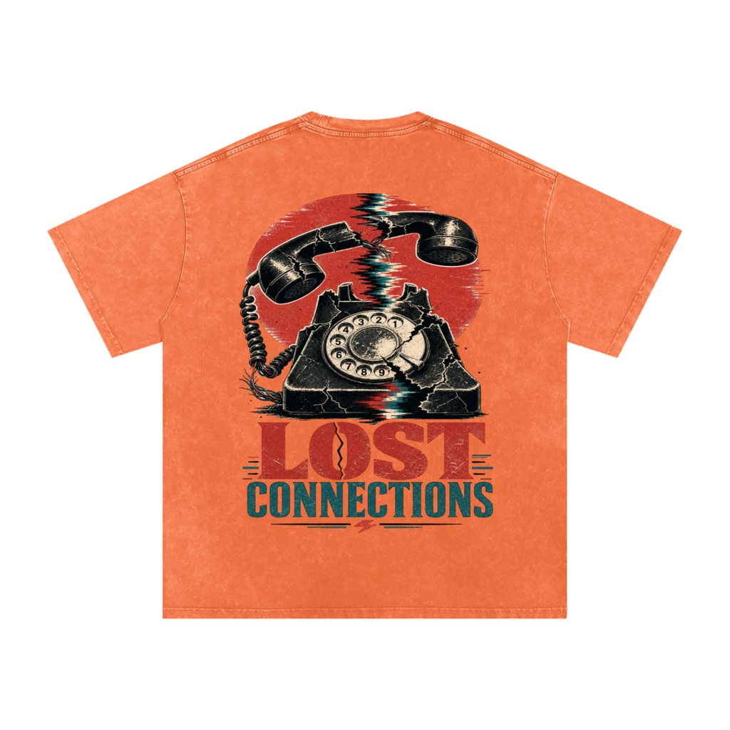 Lost connections-Snow Washed Oversized Cotton T-Shirt