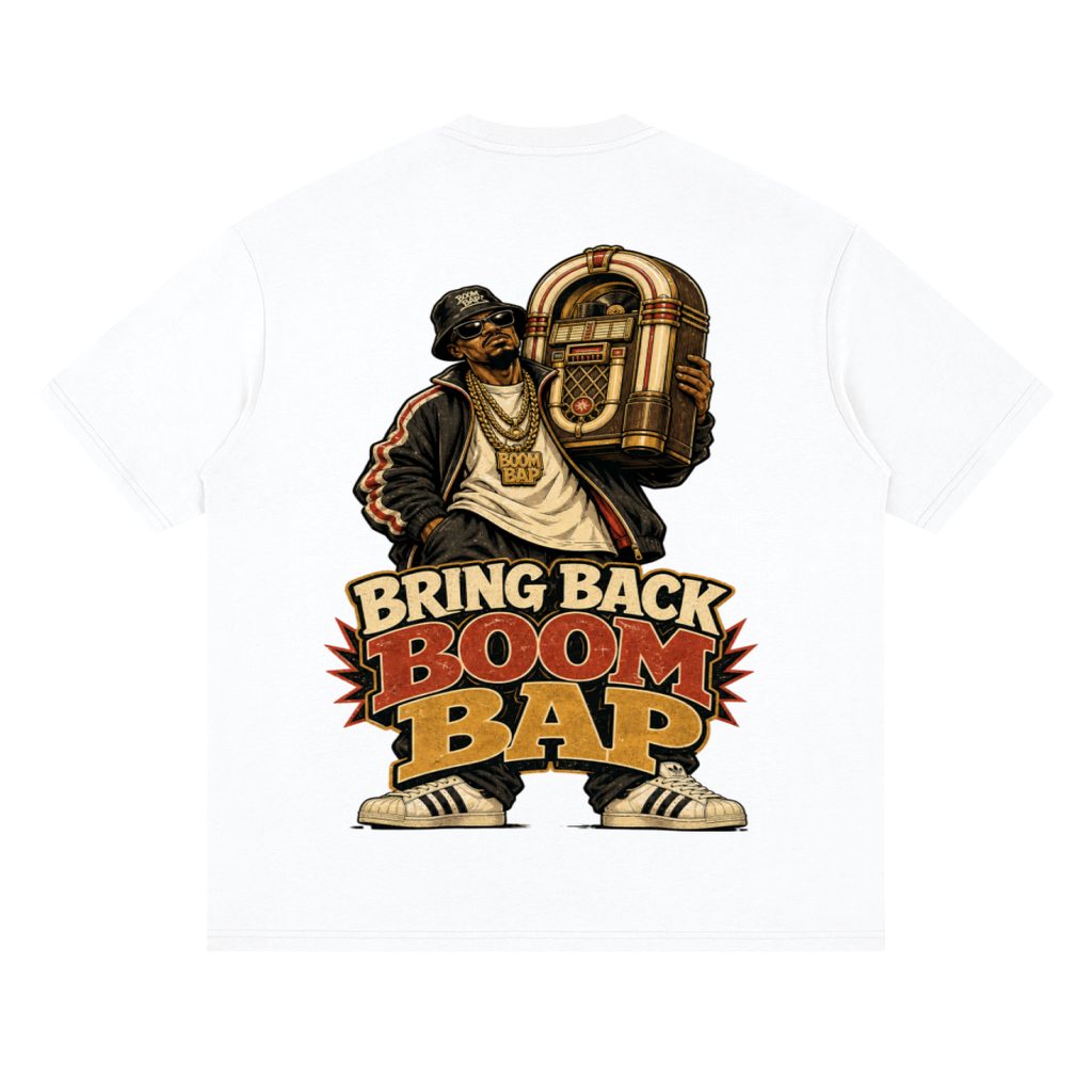 Bring back boom bap-Streetwear Loose Drop Shoulder T-Shirt