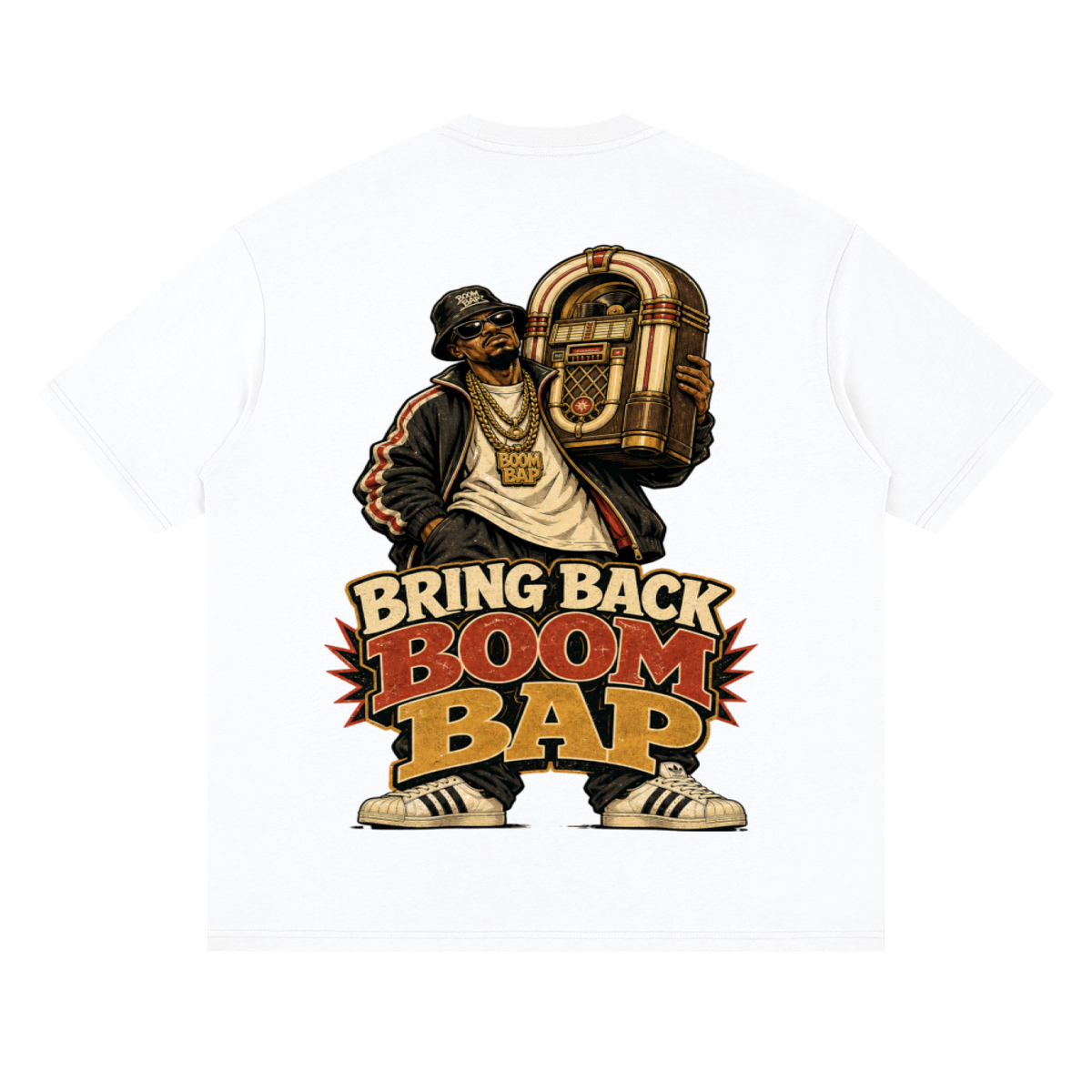 Bring back boom bap-Streetwear Loose Drop Shoulder T-Shirt