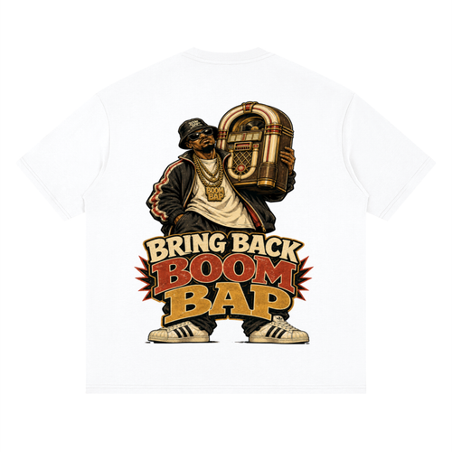 Bring back boom bap-Streetwear Loose Drop Shoulder T-Shirt