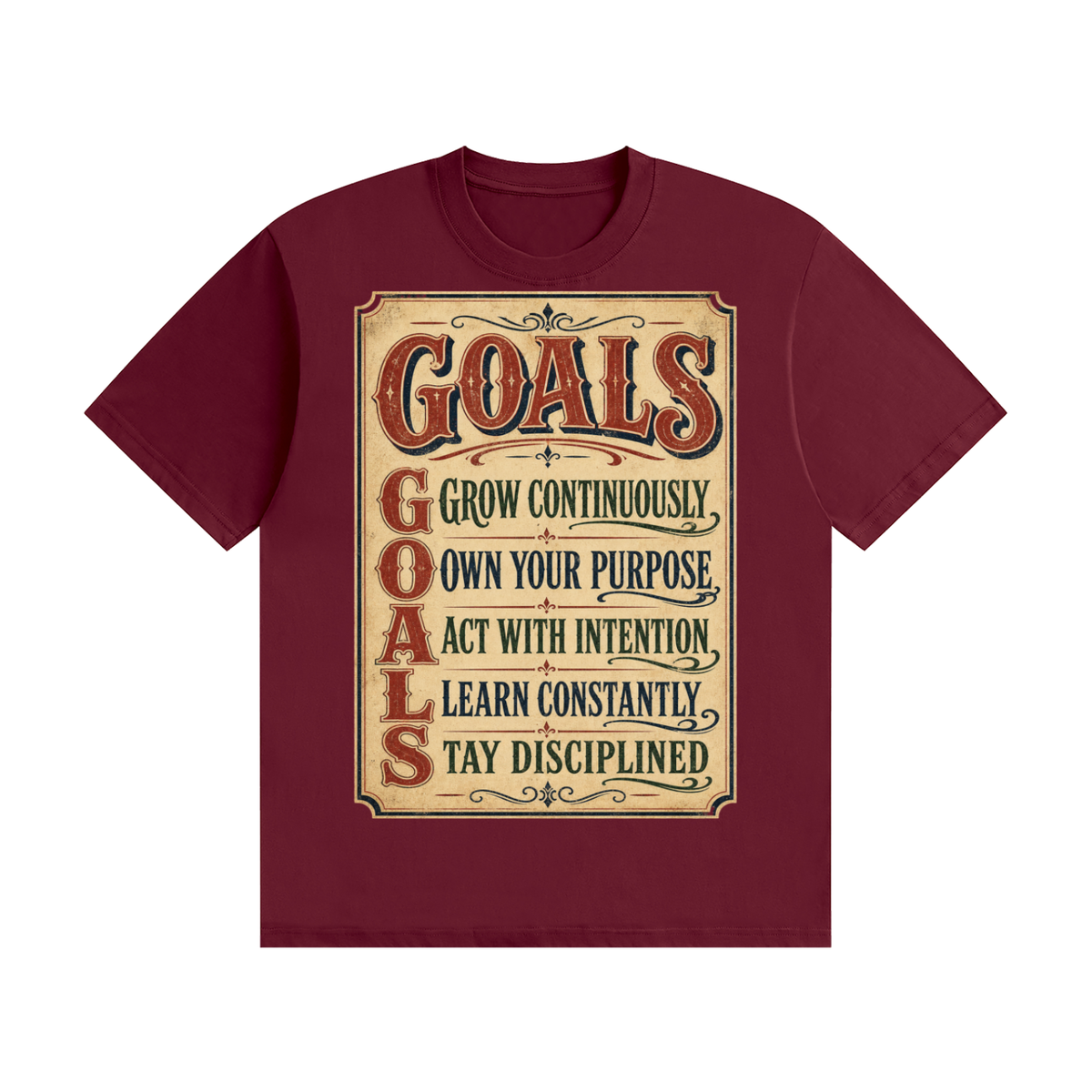 GOALS-Seamless Cotton T-Shirt