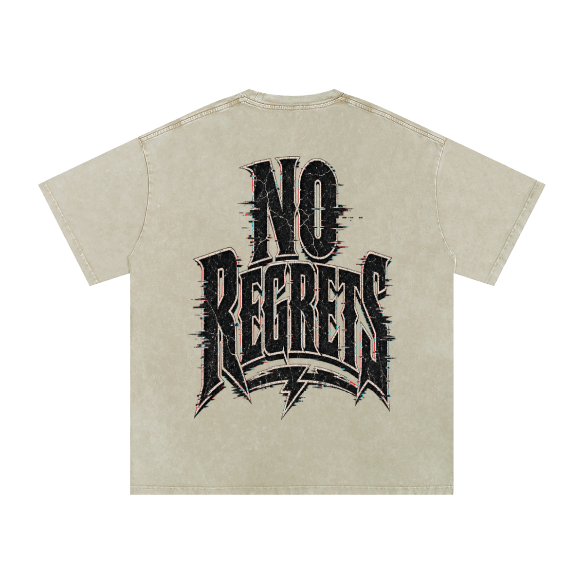 No regrets-Snow Washed Oversized Cotton T-Shirt