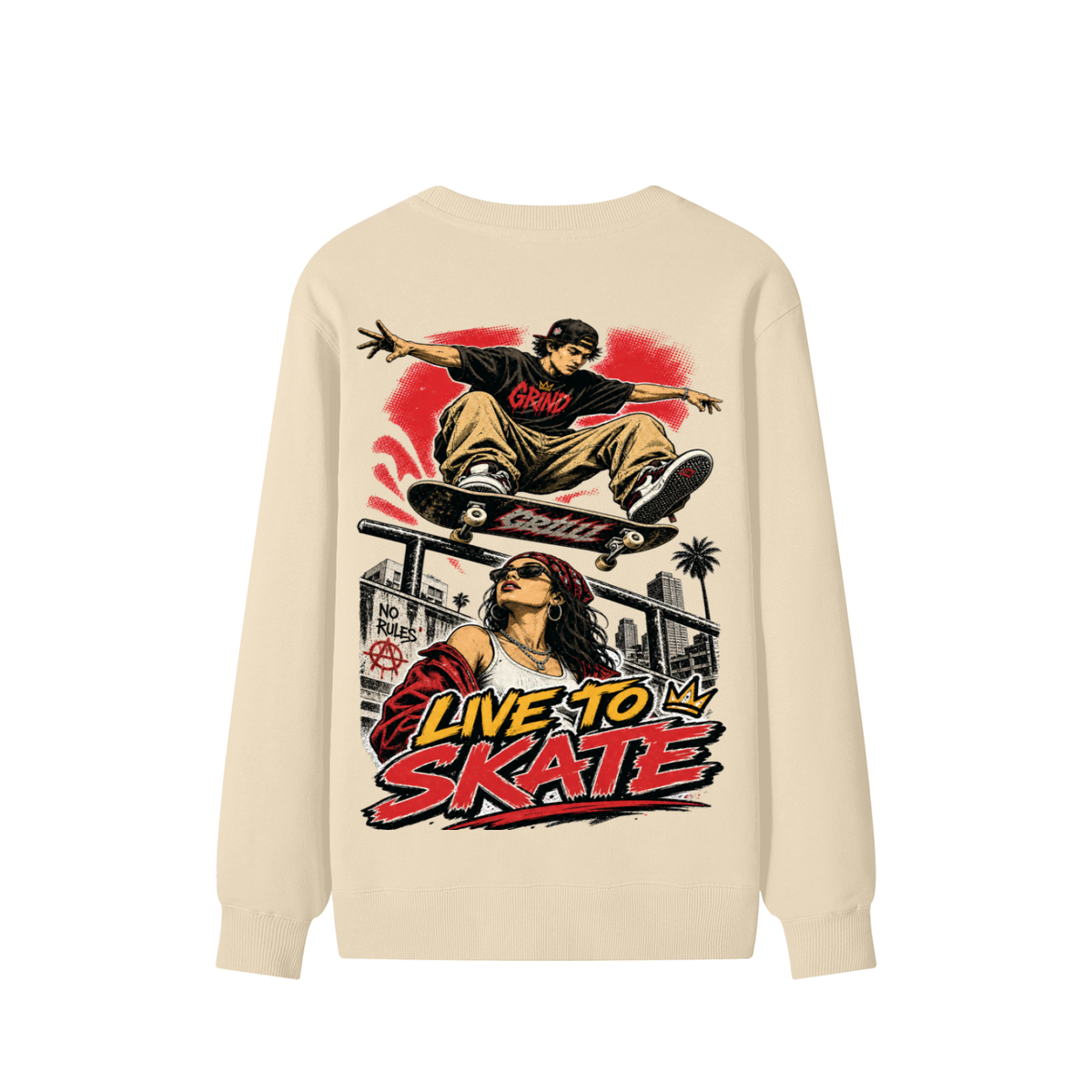 Live to skate-Classic Unisex Cotton Sweatshirt