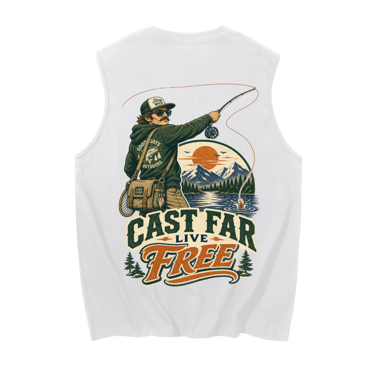 Cast far live free- Sleeveless Cotton Tank Top