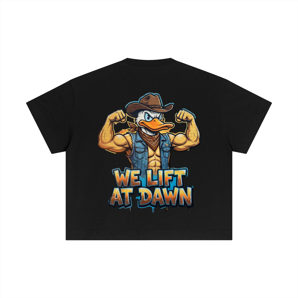 We lift at dawn-Essential Cotton Boxy T-Shirt