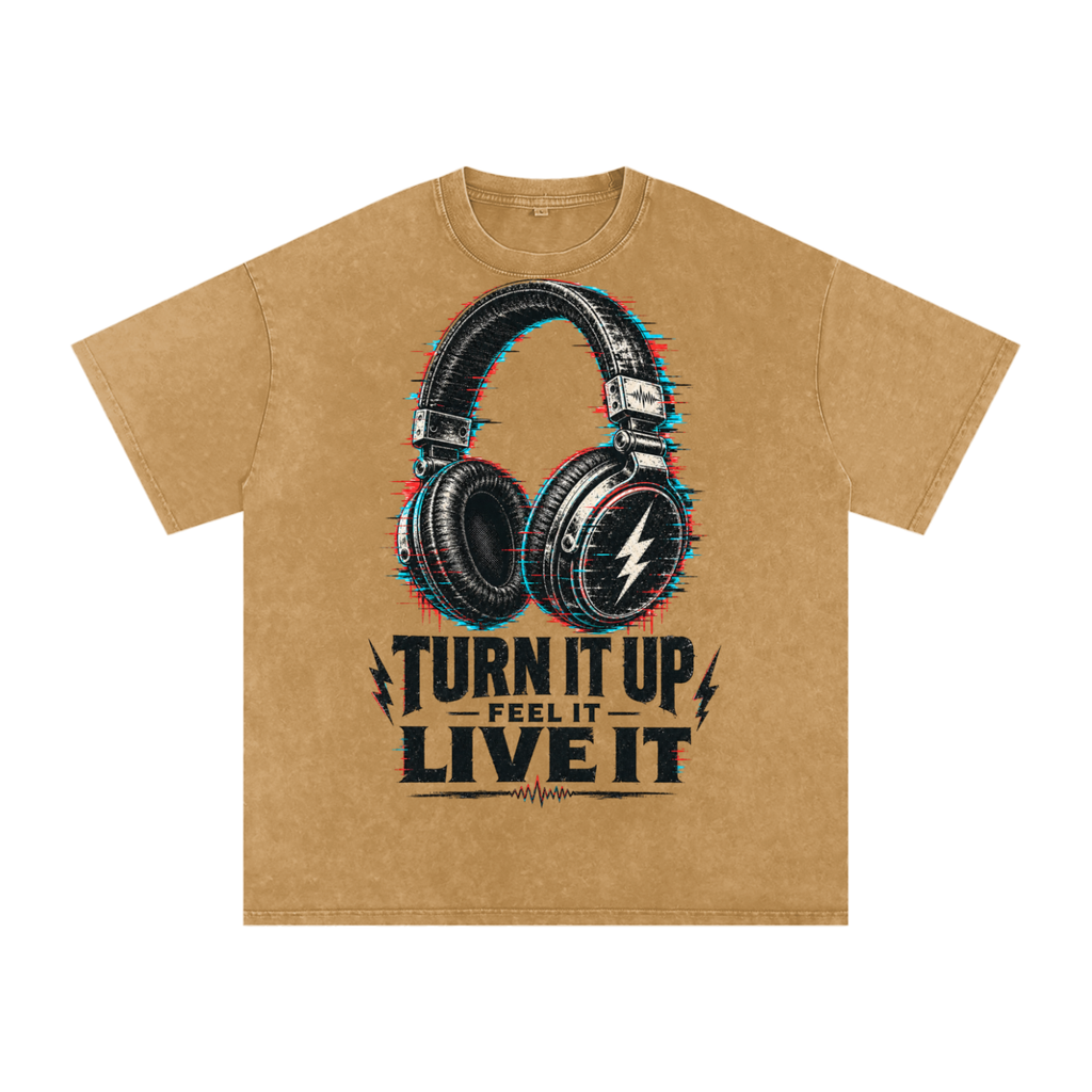 Turn it up-Snow Washed Oversized Cotton T-Shirt