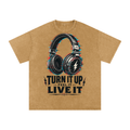 Turn it up-Snow Washed Oversized Cotton T-Shirt