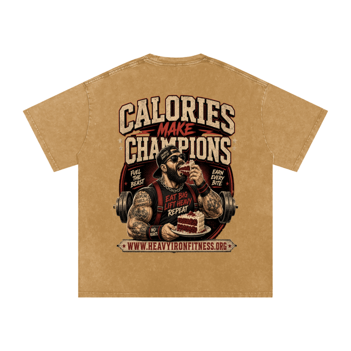 Calories make champions-Snow Washed Oversized Cotton T-Shirt