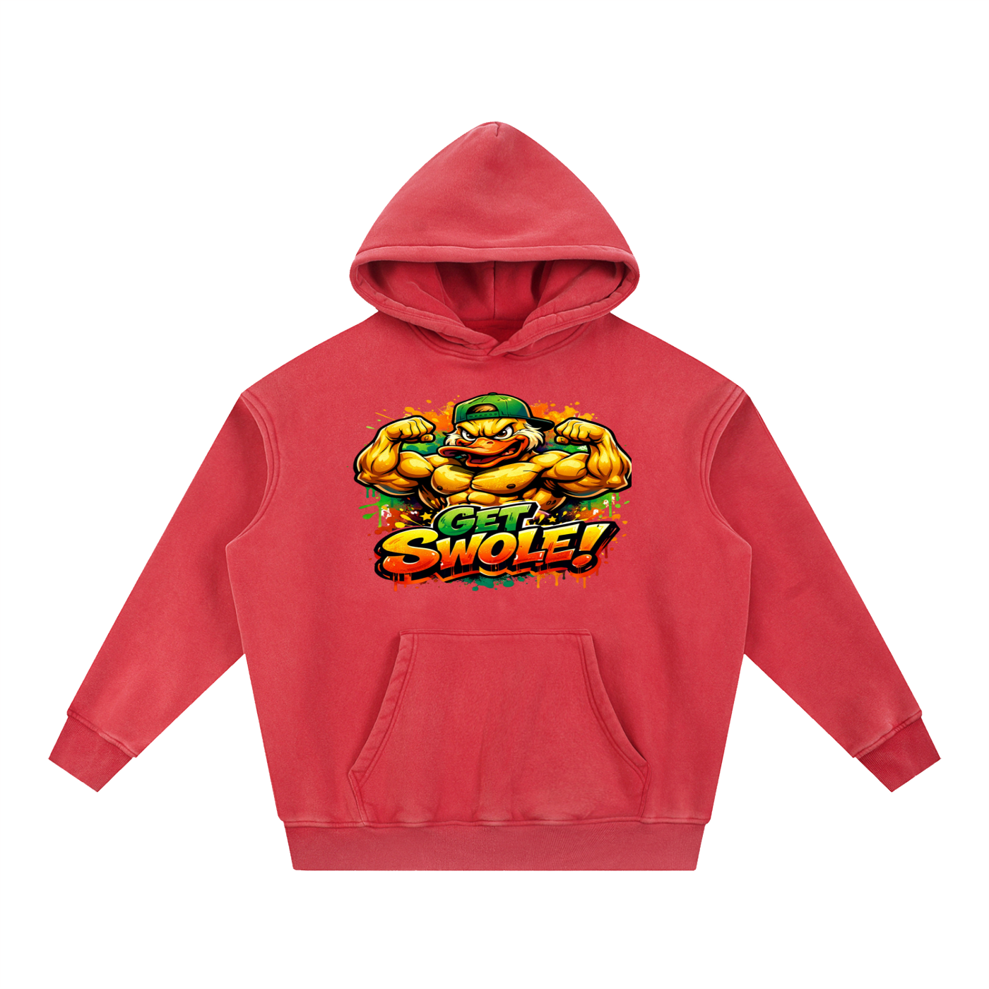 Get swole-Snow Wash Fleece Oversize Hoodie