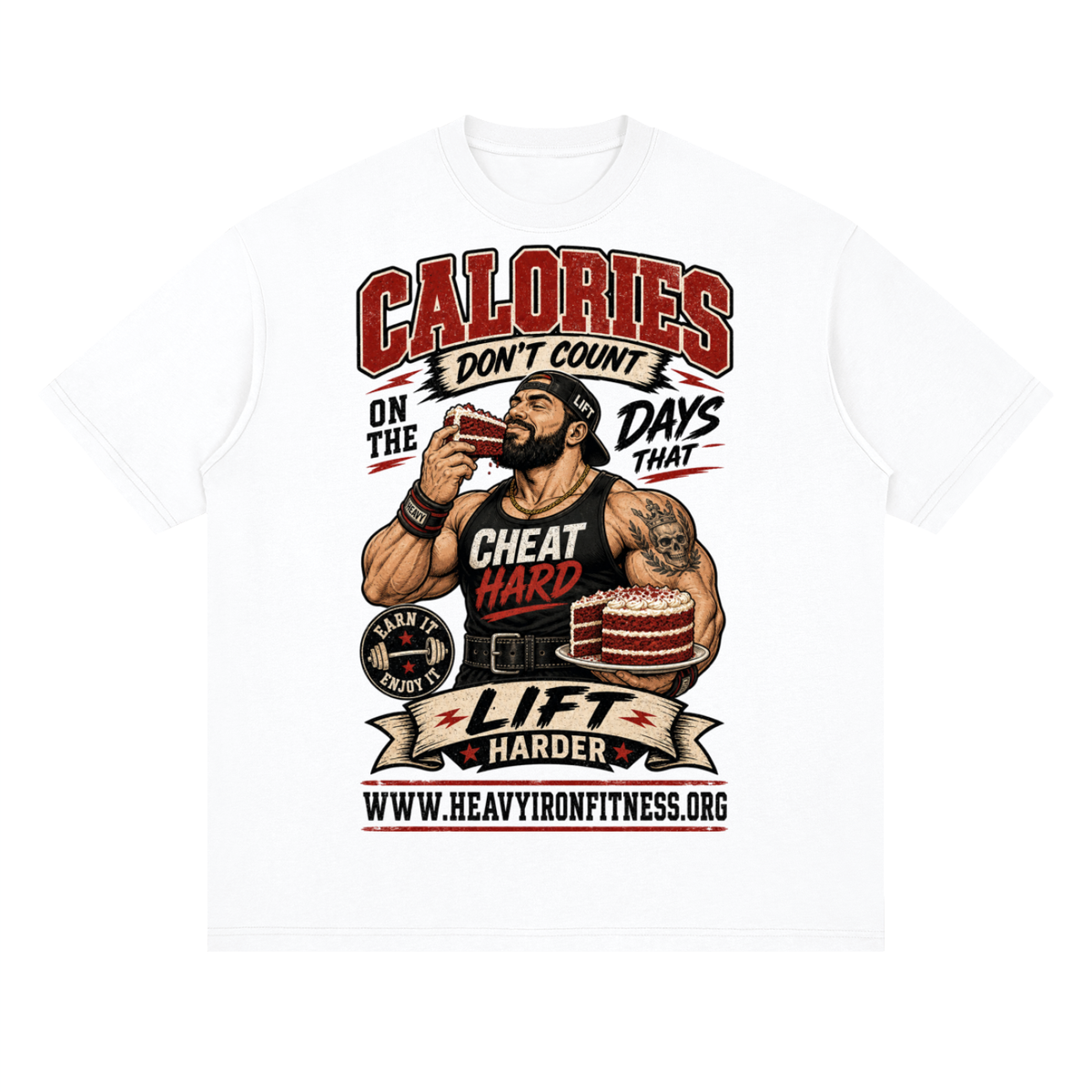 Calories don't count-Streetwear Loose Drop Shoulder T-Shirt