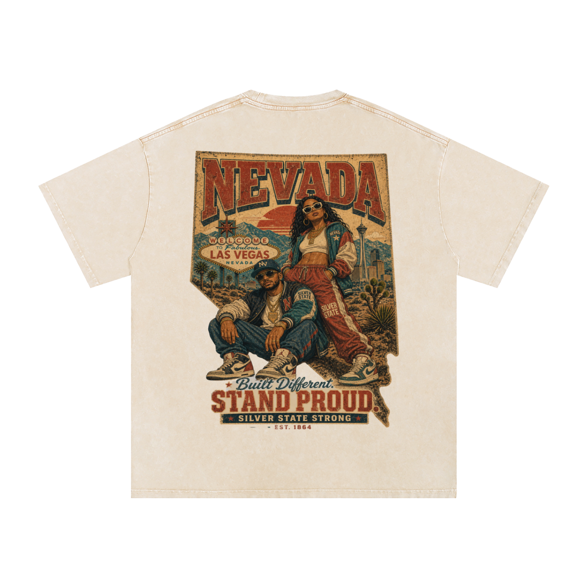 Nevada-Snow Washed Oversized Cotton T-Shirt