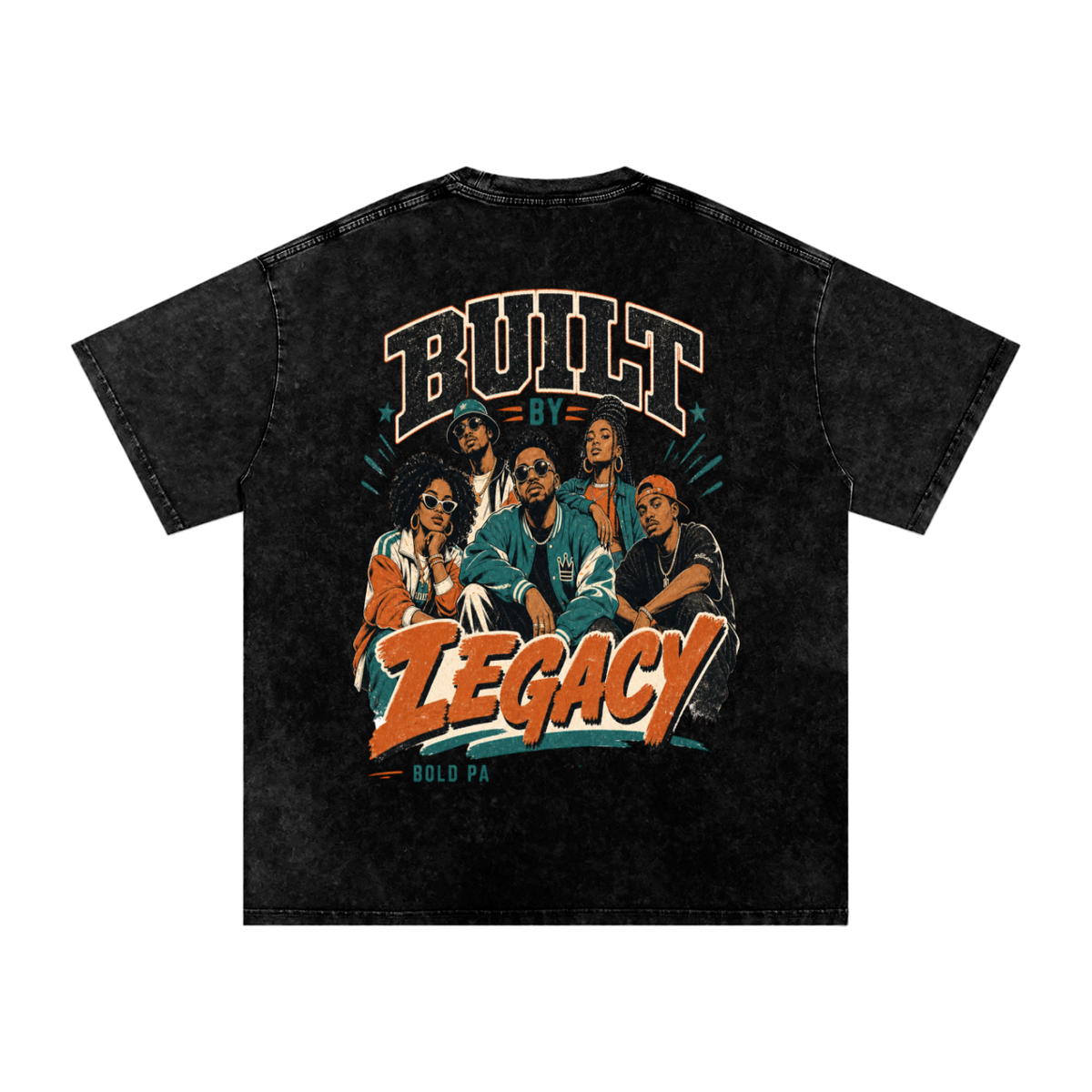 Built by legacy-Snow Washed Oversized Cotton T-Shirt
