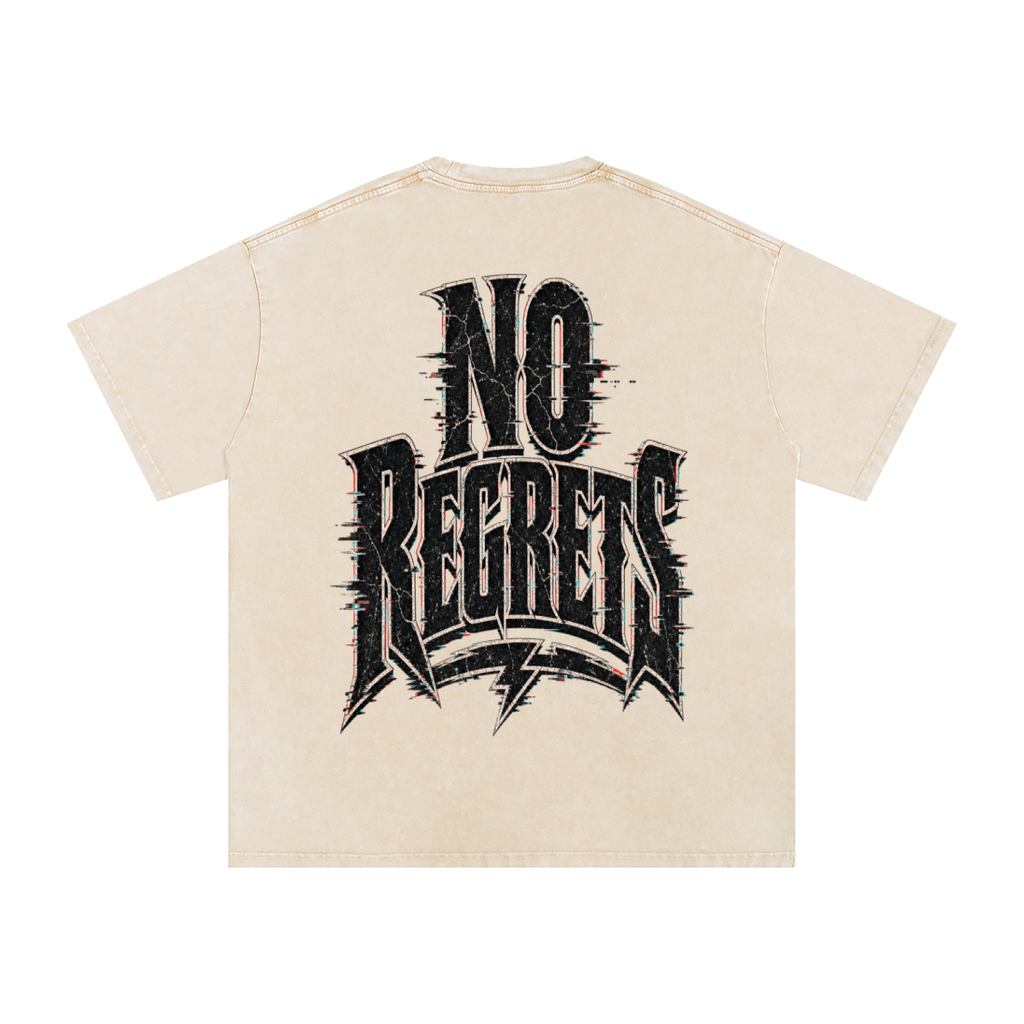 No regrets-Snow Washed Oversized Cotton T-Shirt