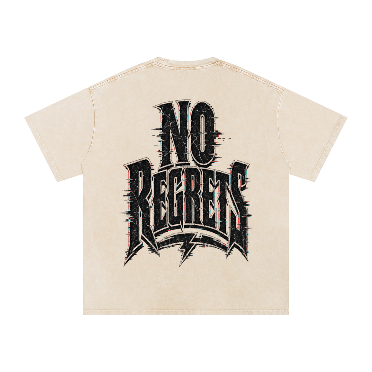 No regrets-Snow Washed Oversized Cotton T-Shirt