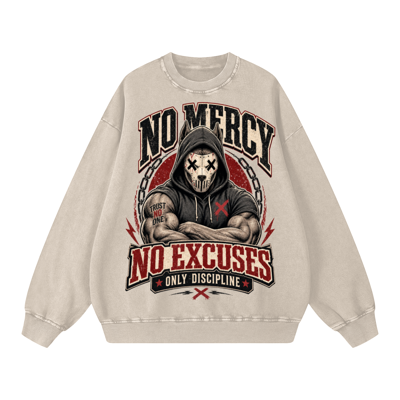 No mercy-Snow Washed Oversized Sweatshirt