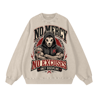 No mercy-Snow Washed Oversized Sweatshirt