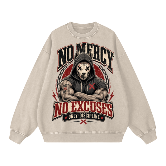 No mercy-Snow Washed Oversized Sweatshirt