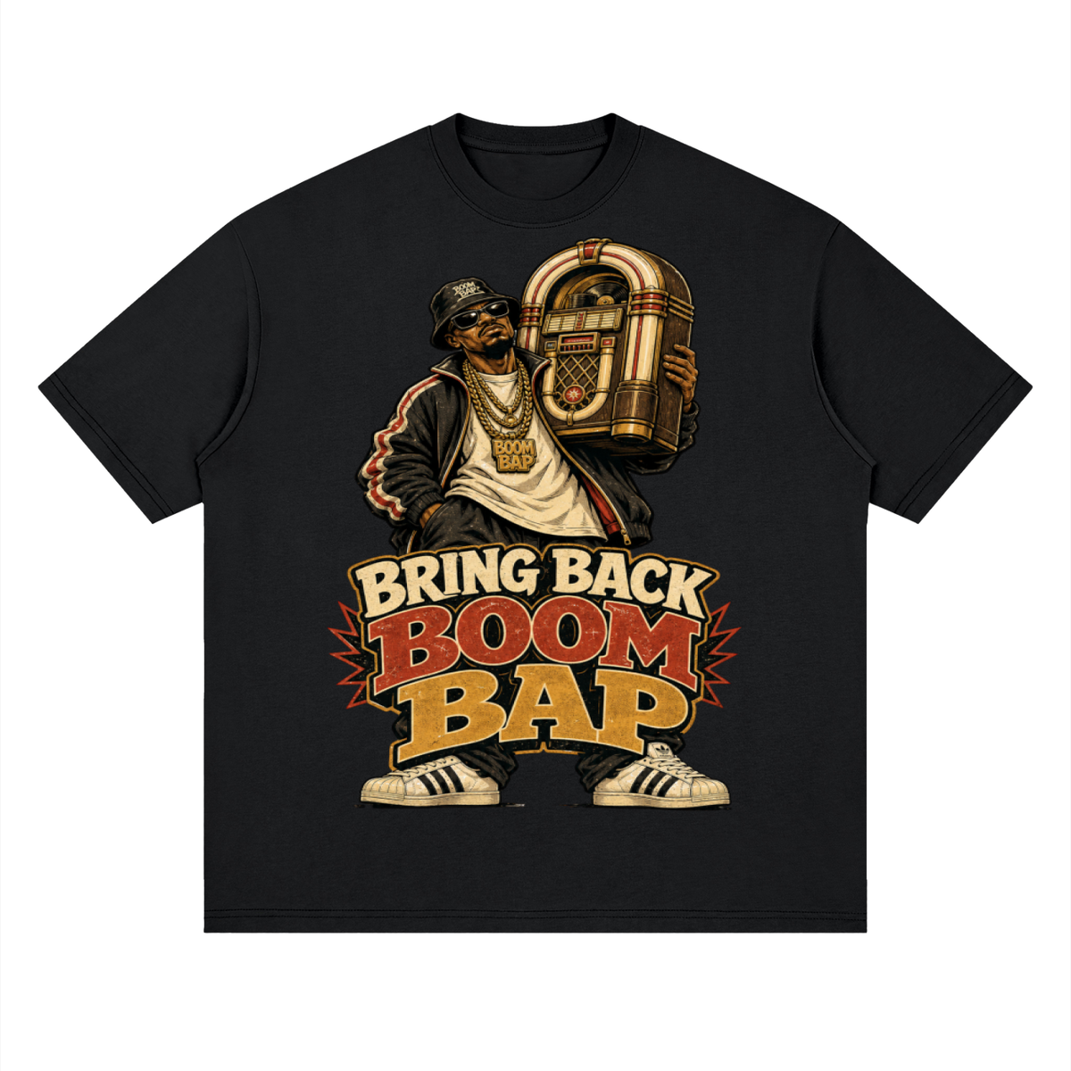Bring back boom bap-Streetwear Loose Drop Shoulder T-Shirt