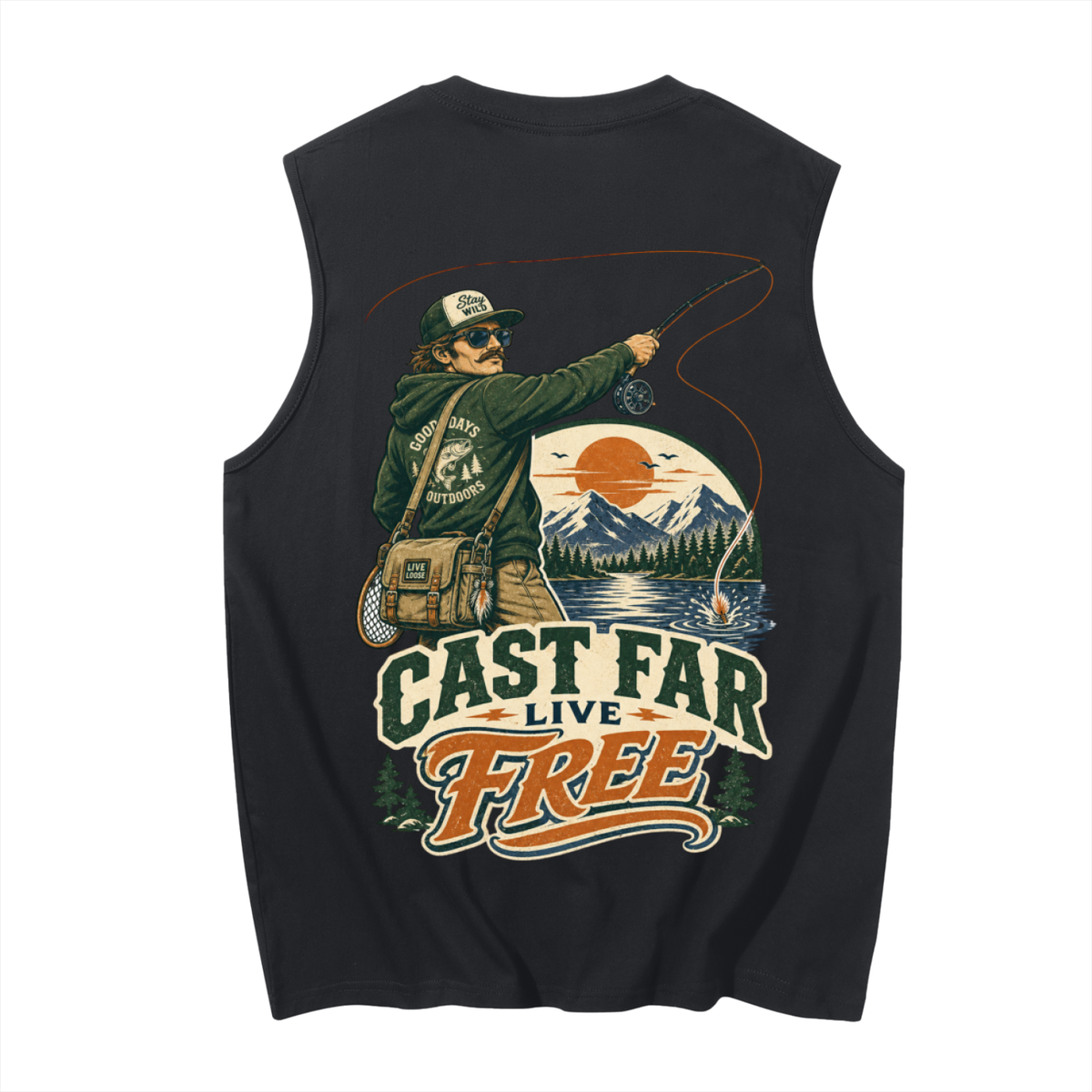 Cast far live free- Sleeveless Cotton Tank Top