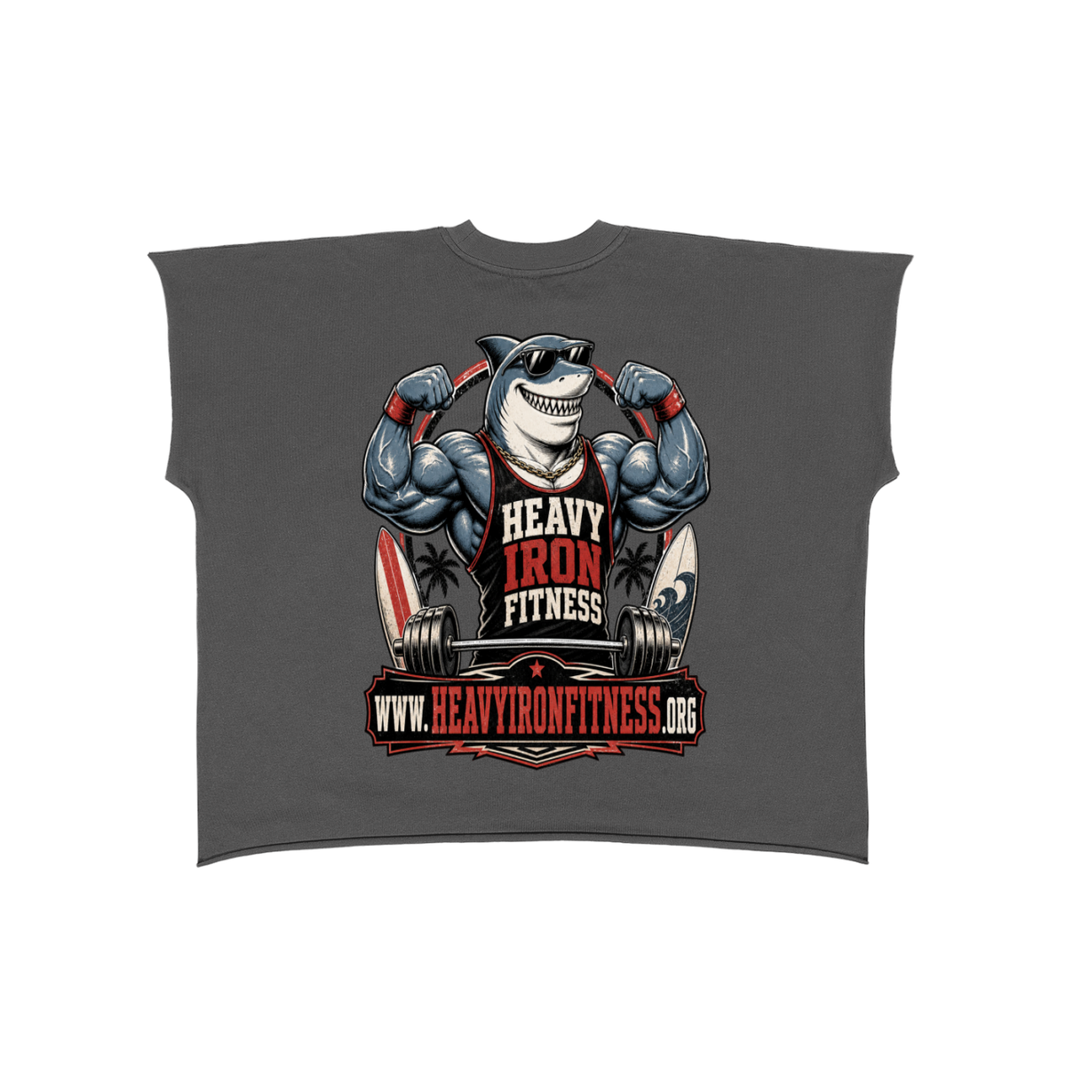 Heavy iron fitness-Raw Edge Boxy Non-Shrink T-Shirt