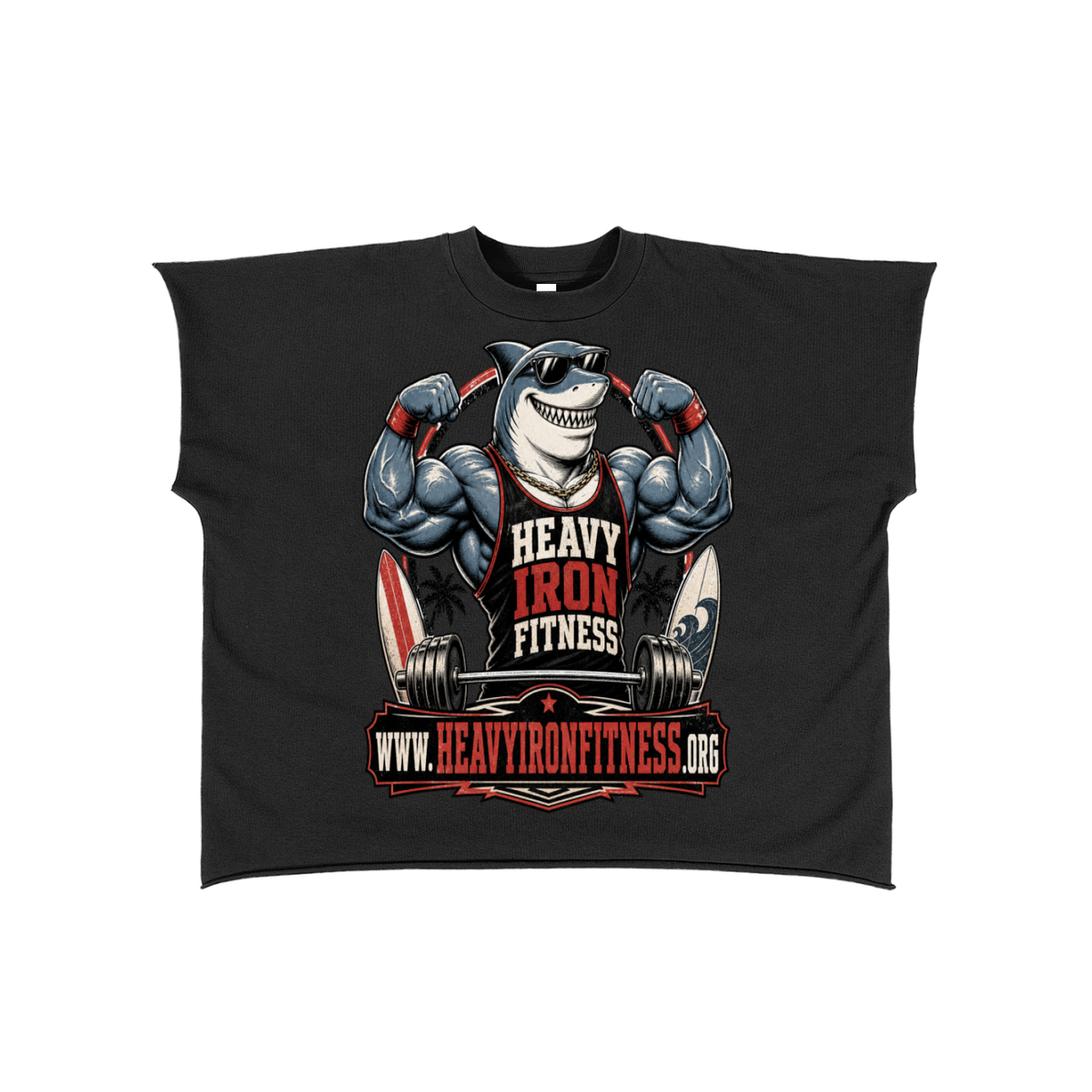 Heavy iron fitness-Raw Edge Boxy Non-Shrink T-Shirt