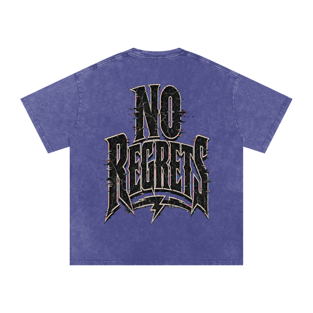 No regrets-Snow Washed Oversized Cotton T-Shirt