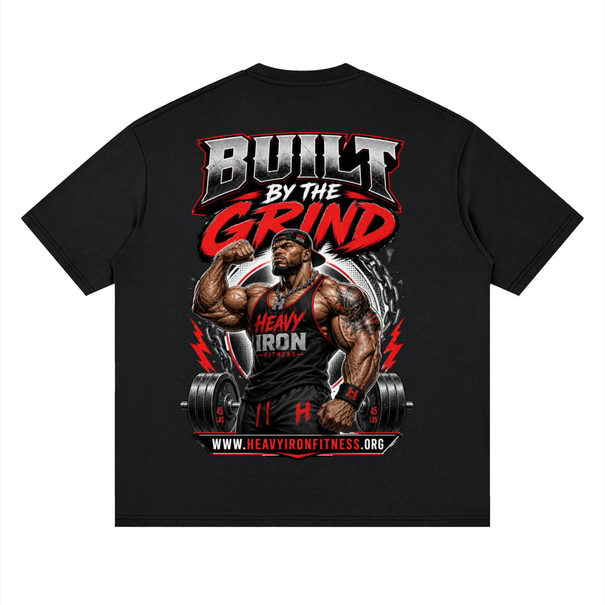 Built by the grind-Streetwear Loose Drop Shoulder T-Shirt