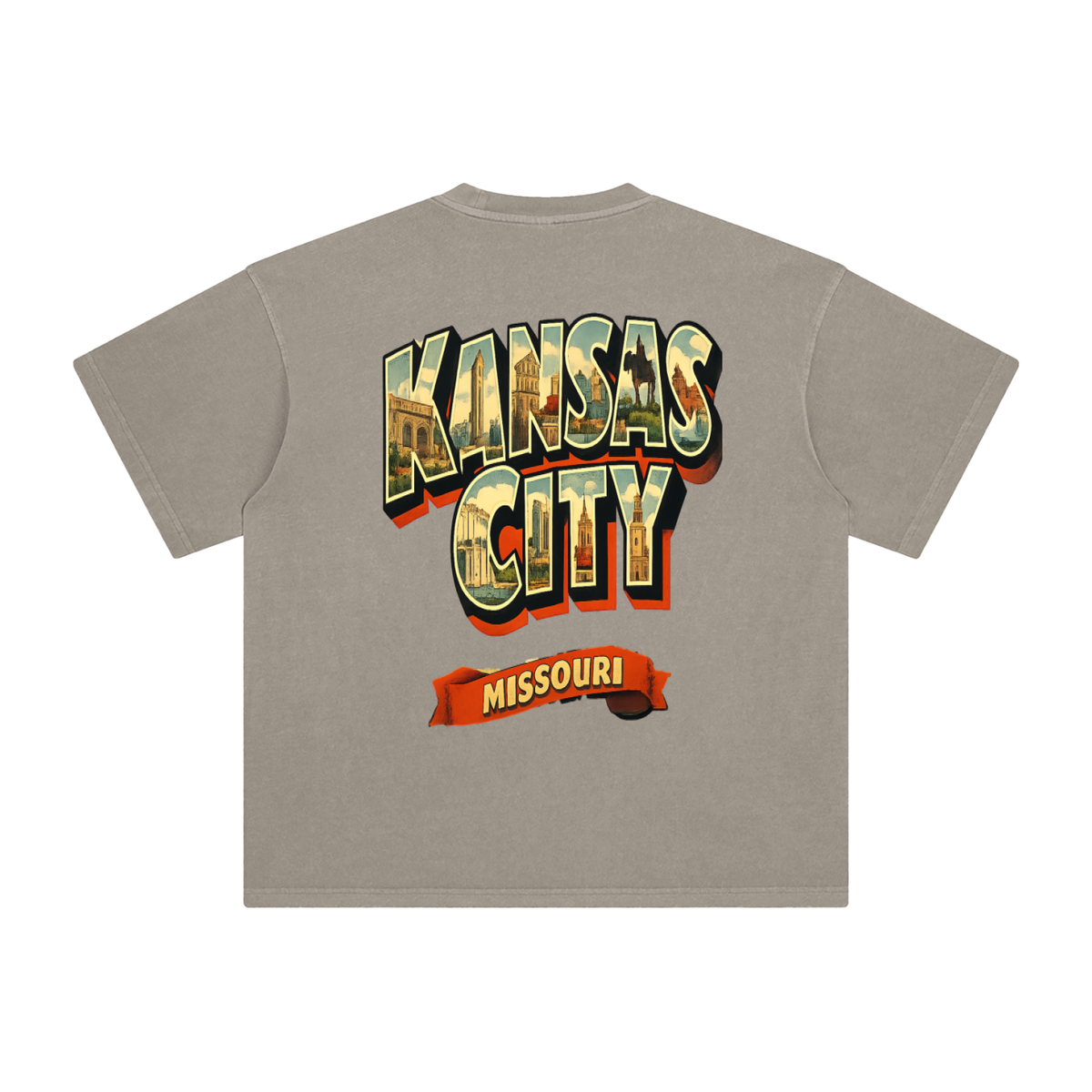 Kanas city-Enzyme Washed T-Shirt