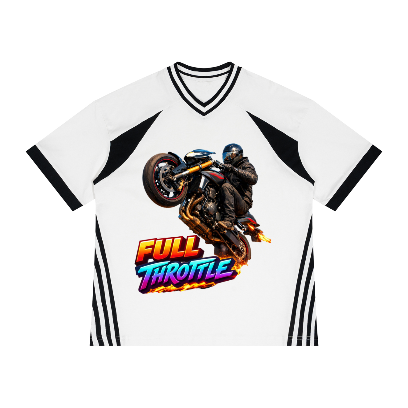 Full throttle-Color Block V-Neck T-Shirt(This product is shipped from overseas ship time may be longer)
